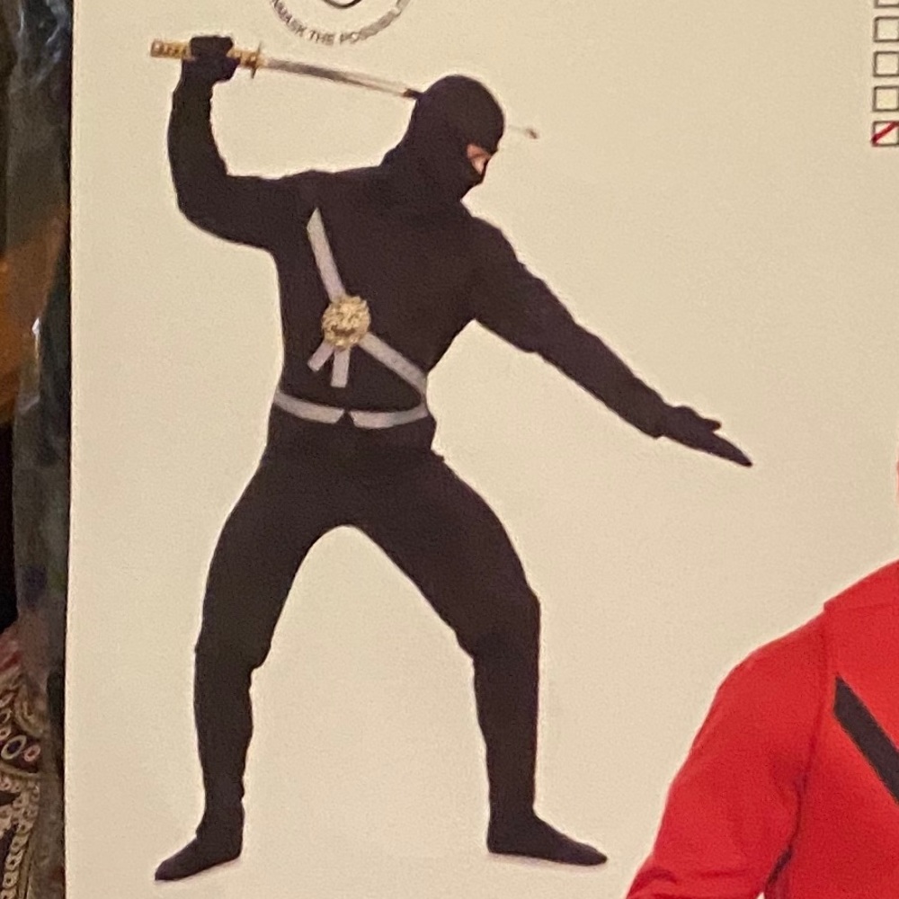 - - Charades Ninja Avenger Adult Black Costume size L